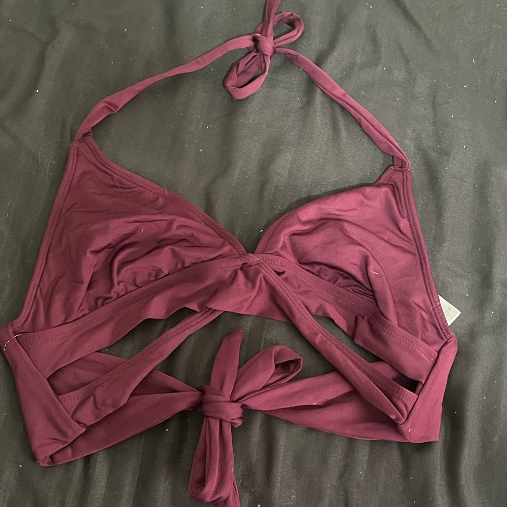 Maroon Halter Swim Top